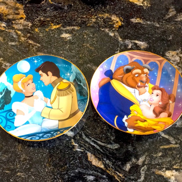 Disney display plates. Cinderella and Beauty and the Beast.